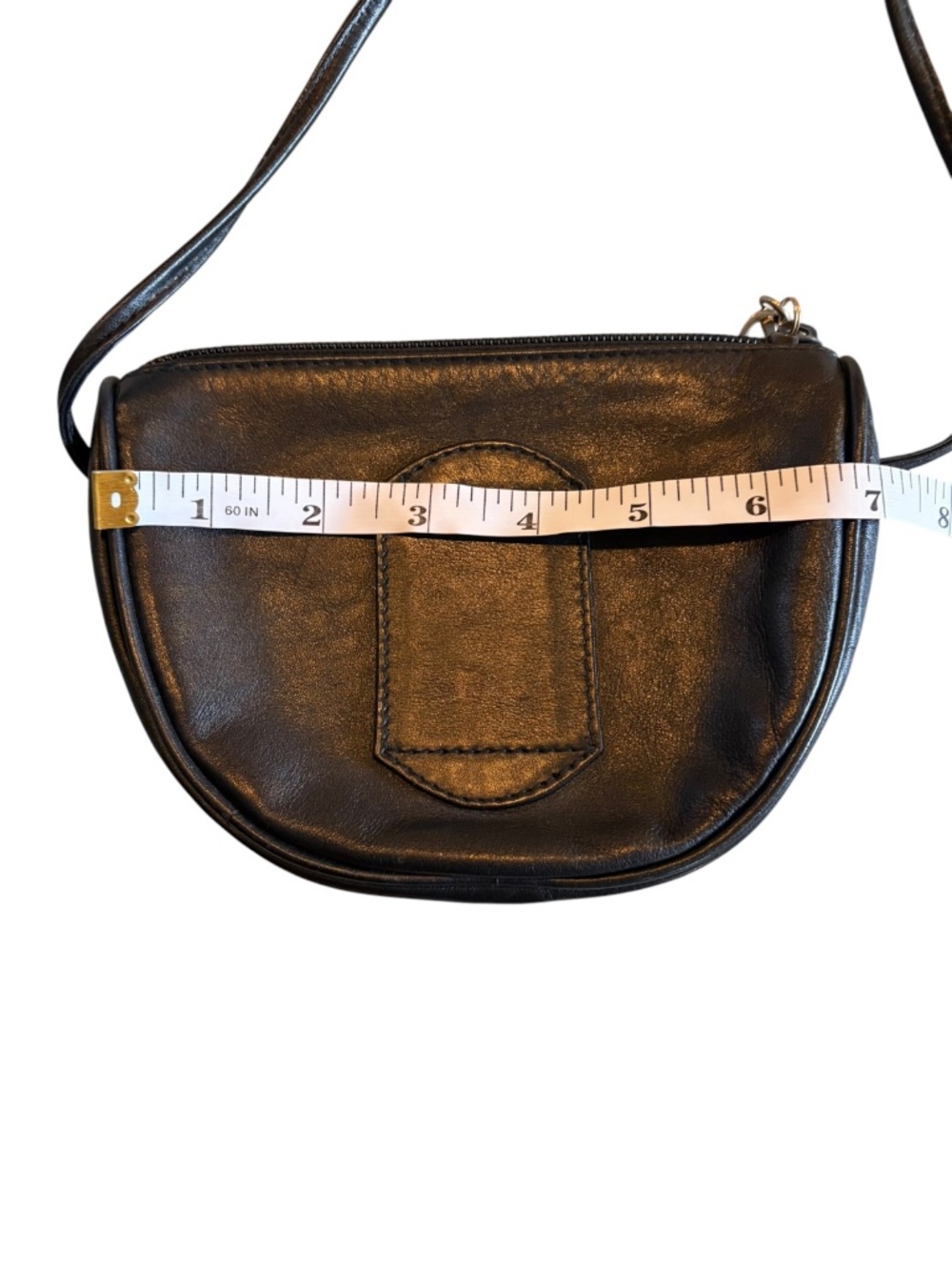 Paloma Picasso Vintage Black Leather Crossbody Bag Gold X Hardware - Picture 10 of 11